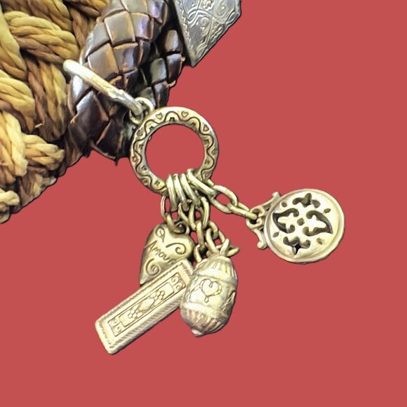 Brighton Rafia Manmade Shoulder/crossbody Bag-Silver Brighton Charms & Hangtag - Picture 7 of 12